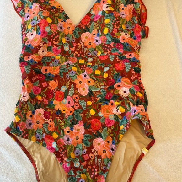 Summersalt Red and Pink One Piece Swimsuit with Plunging V-neckline - Picture 4 of 6